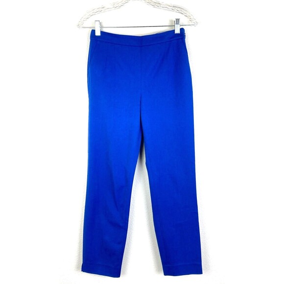 J.CREW Women's Martie Pants Size 4 Blue Cotton Blend Stretch Ankle Slim Fit - Picture 1 of 8